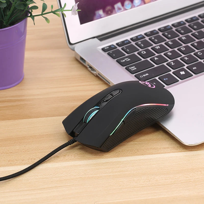 Mouse Gamer com Fio - 7 Botões, 3200 DPI, LED Óptico, USB, Ideal para Jogos no PC