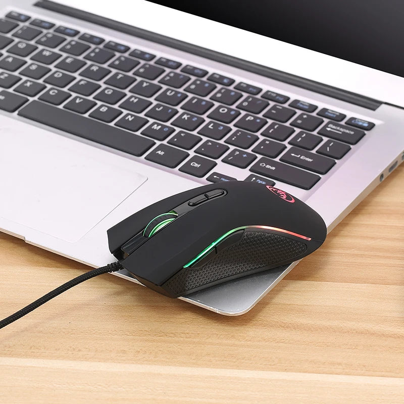 Mouse Gamer com Fio - 7 Botões, 3200 DPI, LED Óptico, USB, Ideal para Jogos no PC