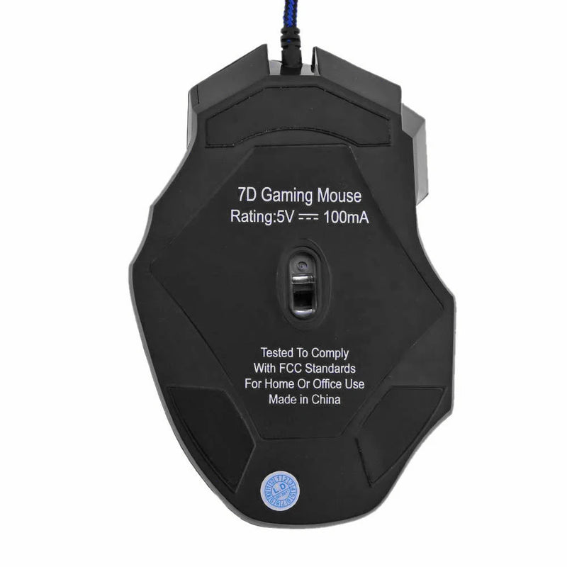 Mouse Gamer USB com Fio - 7 Botões Retroiluminados, Ergonomico, 5500 DPI Ajustável, Óptico, Ideal para PC e Desktop