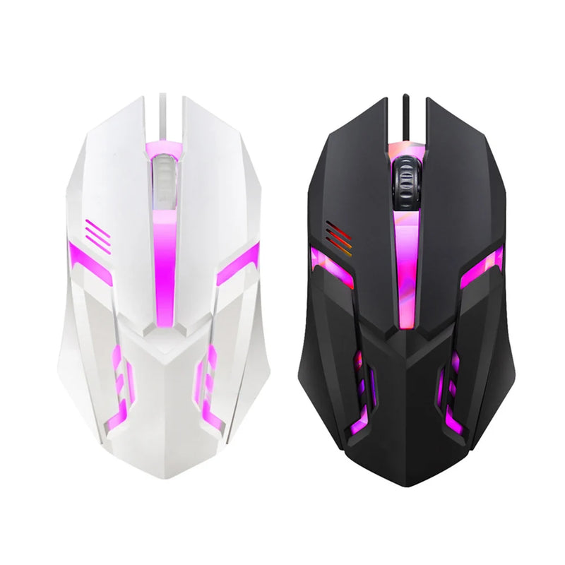 Mouse Gamer USB com Fio para E-Sports - Mouse Óptico com LED Colorido, 5000 DPI, Ideal para Desktop e Laptop