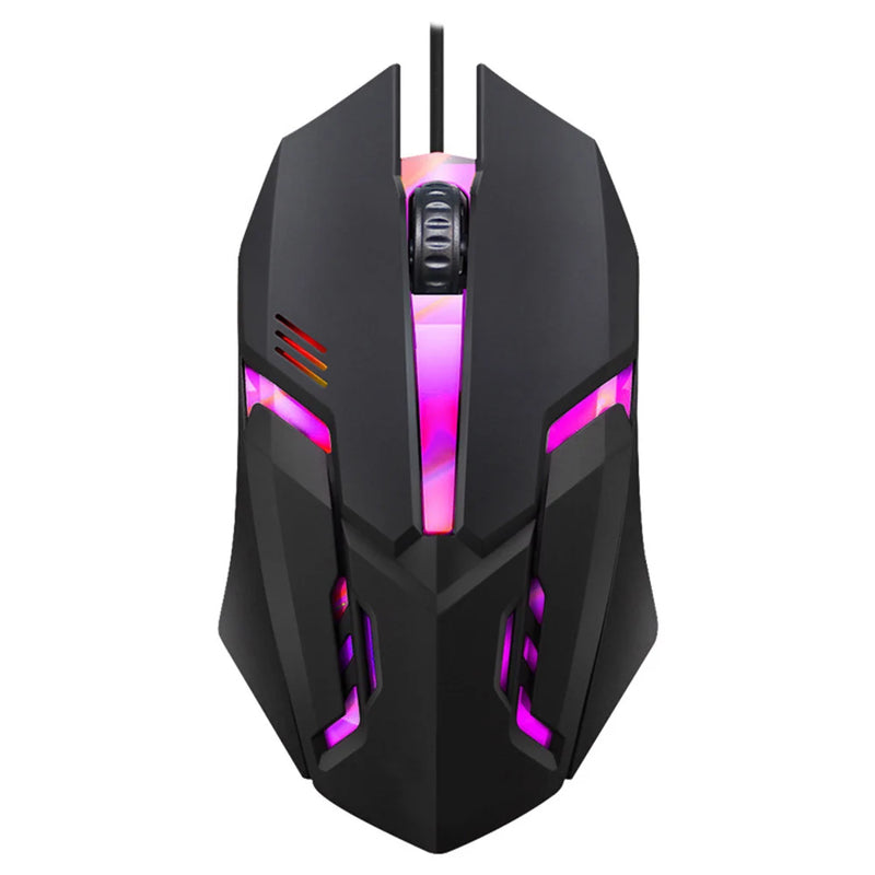 Mouse Gamer USB com Fio para E-Sports - Mouse Óptico com LED Colorido, 5000 DPI, Ideal para Desktop e Laptop