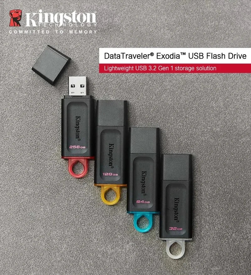 Pen Drive Kingston USB Flash Drive DTX - 64GB, 128GB, 256GB, Alta Velocidade USB 3.2, Mini Pen Drive, Ideal para Armazenamento
