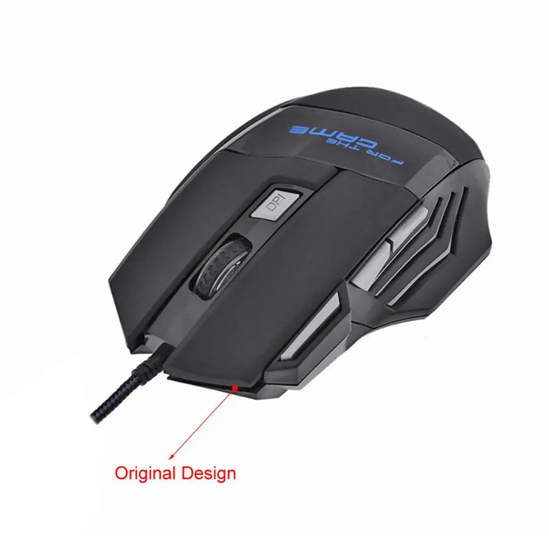 Mouse Gamer USB com Fio - 7 Botões Retroiluminados, Ergonomico, 5500 DPI Ajustável, Óptico, Ideal para PC e Desktop