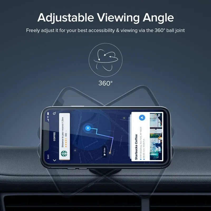 Suporte Magnético Universal para Celular no Carro - Suporte Redondo para iPhone e Samsung, Montagem no Painel do Carro