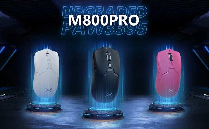 Mouse Gamer Sem Fio Delux M800 PRO - Conexão Tri-Mode Bluetooth, 26000 DPI, Switches Huano Rosa, Ideal para PC Gamer