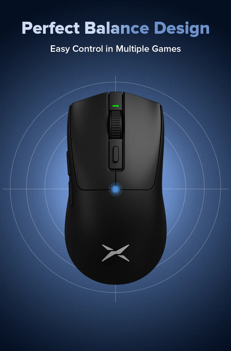 Mouse Gamer Sem Fio Delux M600 - 52g Leve, Conexão Dual 2.4G, 26000 DPI, Recarga e Macro, Ideal para PC Gamer