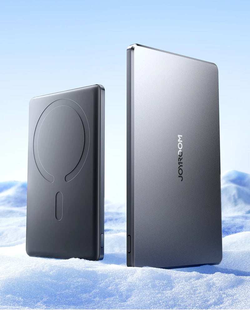 Power Bank Ultra Slim JOYROOM - 0.35 Polegadas, 5000mAh, Carregador Sem Fio Portátil para MagSafe, Inclui Cabo USB-C, Compatível com iPhone 16/15/14/13/12