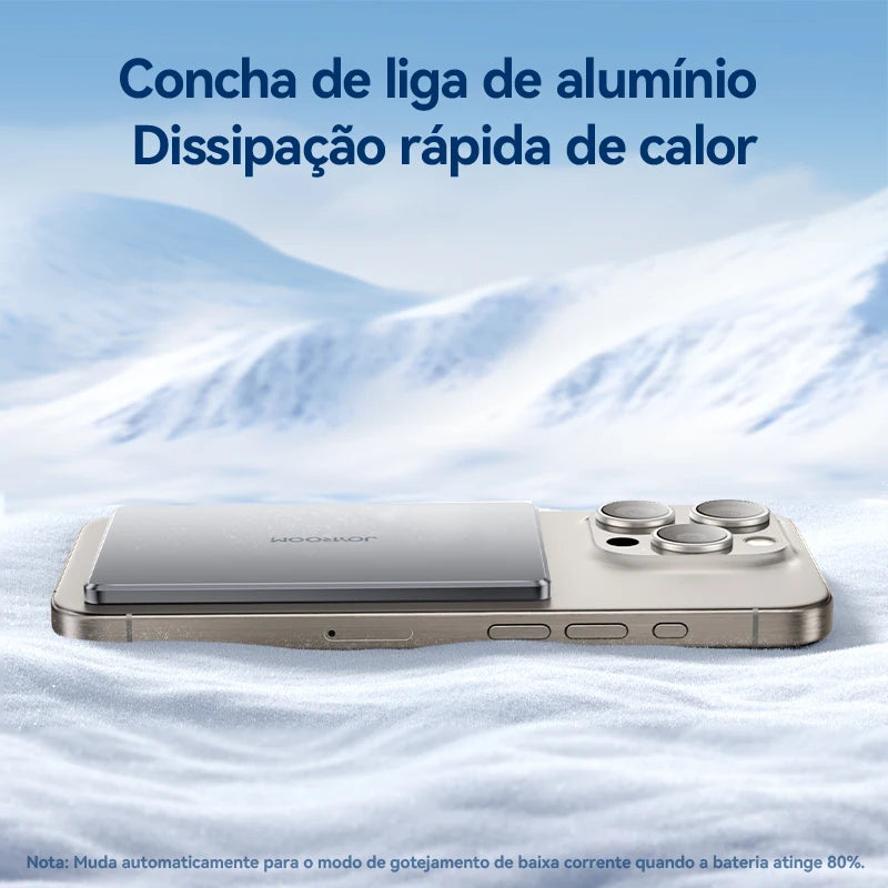 Power Bank Ultra Slim JOYROOM - 0.35 Polegadas, 5000mAh, Carregador Sem Fio Portátil para MagSafe, Inclui Cabo USB-C, Compatível com iPhone 16/15/14/13/12