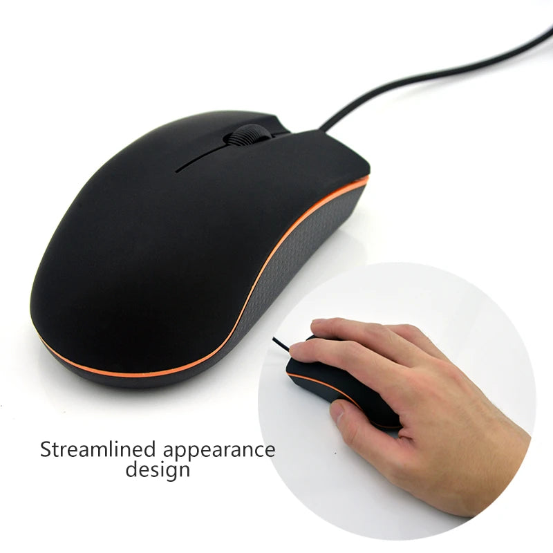 Mouse Óptico 3D Mini USB com Fio - 1200 DPI, Ultra Fino, Ideal para Laptop, Notebook, PC e MacBook