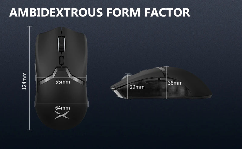 Mouse Gamer Sem Fio Delux M800 PRO - Conexão Tri-Mode Bluetooth, 26000 DPI, Switches Huano Rosa, Ideal para PC Gamer