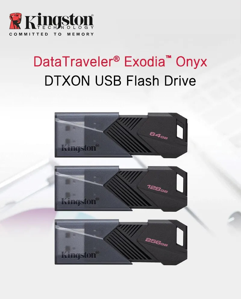 Pen Drive Kingston DTXON - USB Flash Drive, 32GB, 64GB, 128GB, 256GB, USB 3.2, Mini Key, Ideal para Armazenamento
