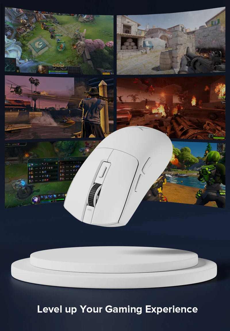 Mouse Gamer Sem Fio Delux M600 - 52g Leve, Conexão Dual 2.4G, 26000 DPI, Recarga e Macro, Ideal para PC Gamer