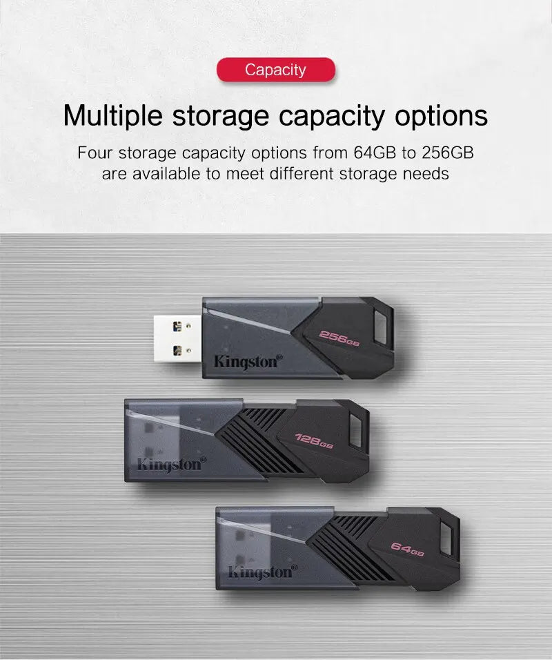 Pen Drive Kingston DTXON - USB Flash Drive, 32GB, 64GB, 128GB, 256GB, USB 3.2, Mini Key, Ideal para Armazenamento