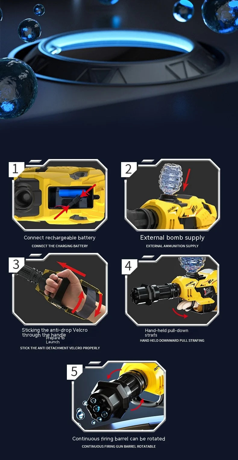 Pistola de Gel Elétrica Desert Eagle - Brinquedo de Tiro com Bolinhas de Água para Crianças, Arma de Brinquedo para Atividades ao Ar Livre