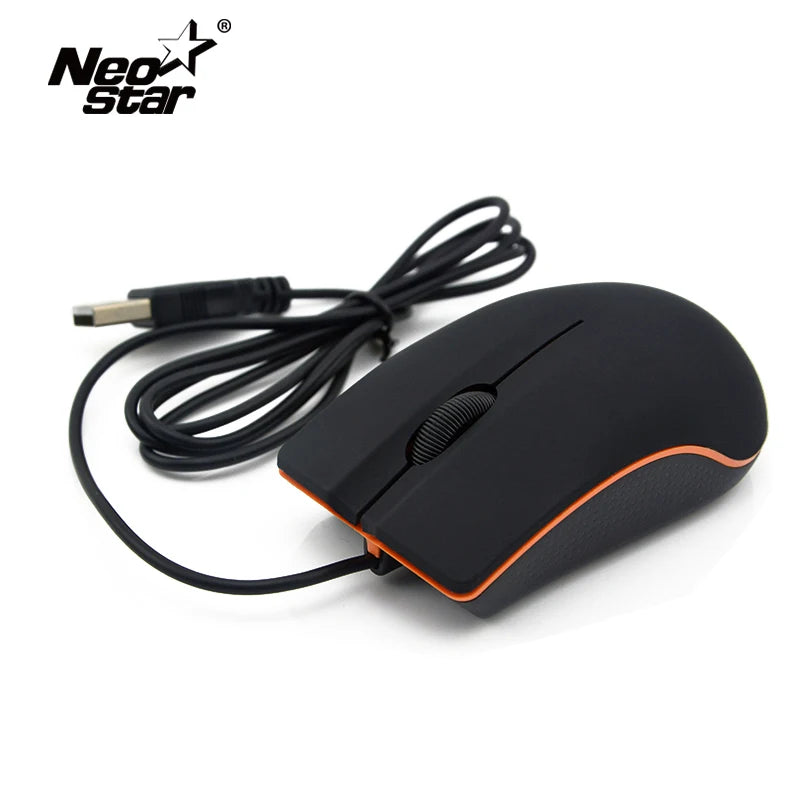 Mouse Óptico 3D Mini USB com Fio - 1200 DPI, Ultra Fino, Ideal para Laptop, Notebook, PC e MacBook