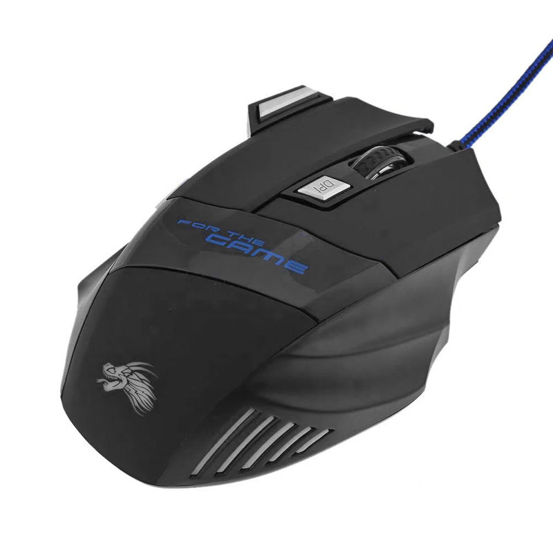Mouse Gamer USB com Fio - 7 Botões Retroiluminados, Ergonomico, 5500 DPI Ajustável, Óptico, Ideal para PC e Desktop