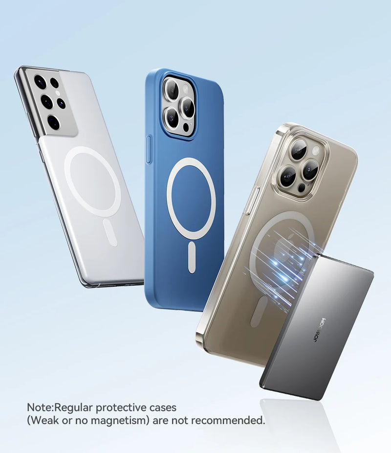 Power Bank Ultra Slim JOYROOM - 0.35 Polegadas, 5000mAh, Carregador Sem Fio Portátil para MagSafe, Inclui Cabo USB-C, Compatível com iPhone 16/15/14/13/12
