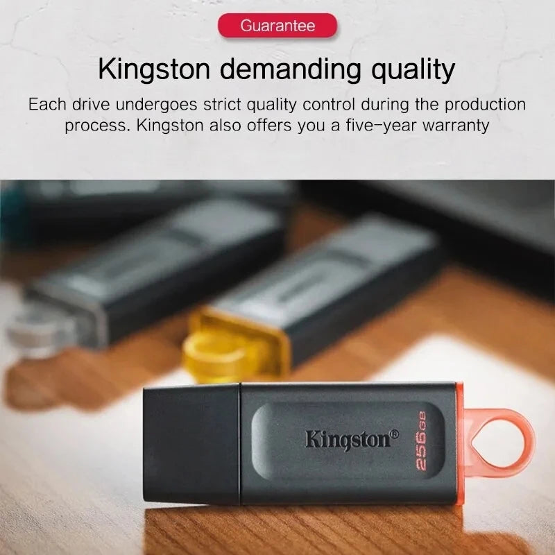 Pen Drive Kingston USB Flash Drive DTX - 64GB, 128GB, 256GB, Alta Velocidade USB 3.2, Mini Pen Drive, Ideal para Armazenamento